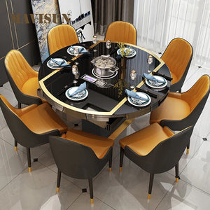 Modern Folding With Induction Cooker Dinner Round Table